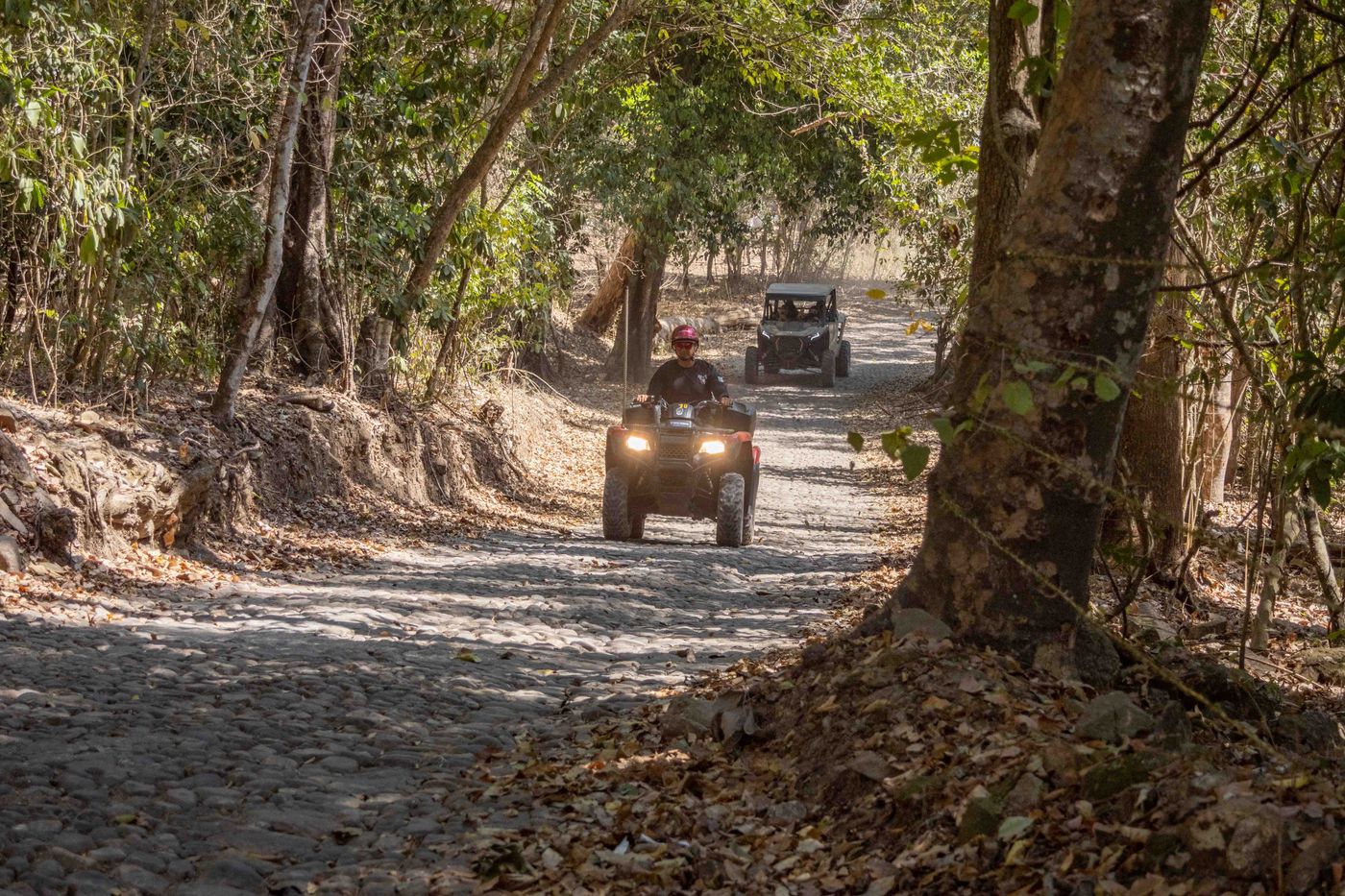 RZR adventure on a cobblestone trail through the Nayarit countryside