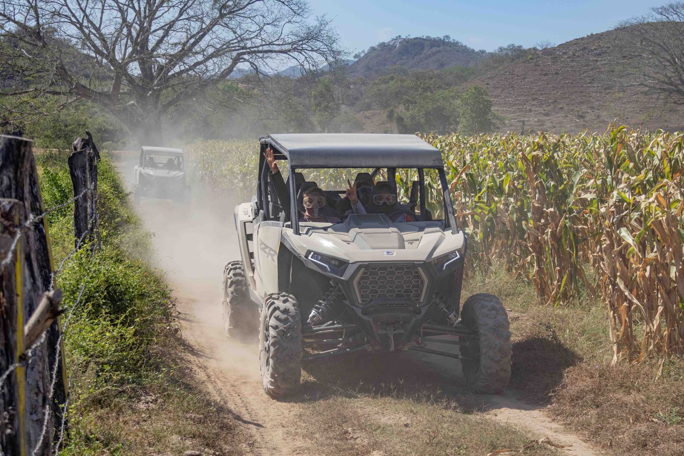 RZR riding trails through farmland and mountains in Nayarit