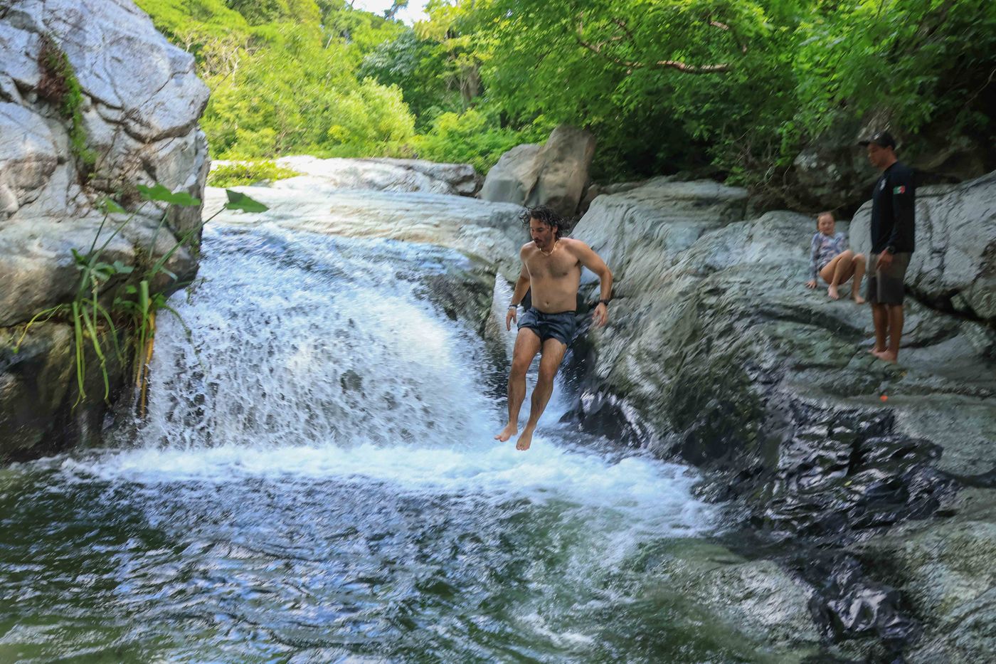 Waterfall and natural swimming hole during the Capomo RZR adventure in Nayarit