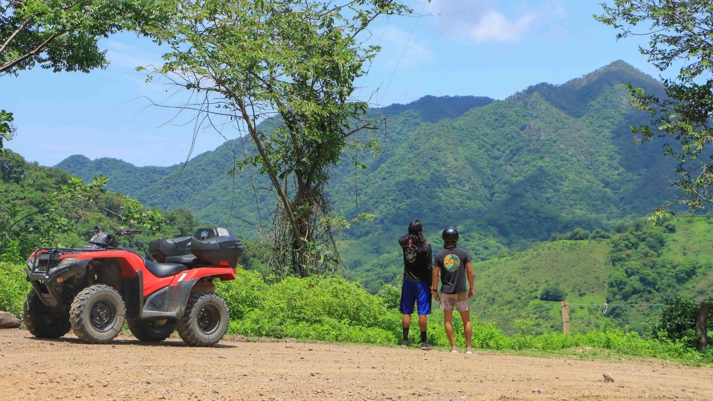 ATV parked at a scenic viewpoint in the Sierra Madre mountains of Puerto Vallarta