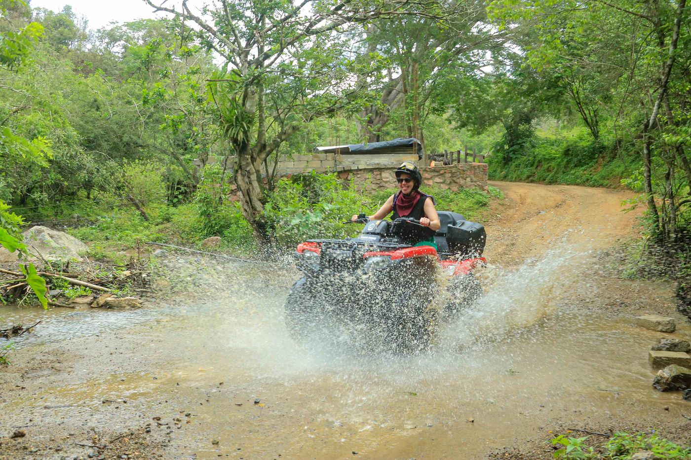 ATV experience leading to natural hot springs.