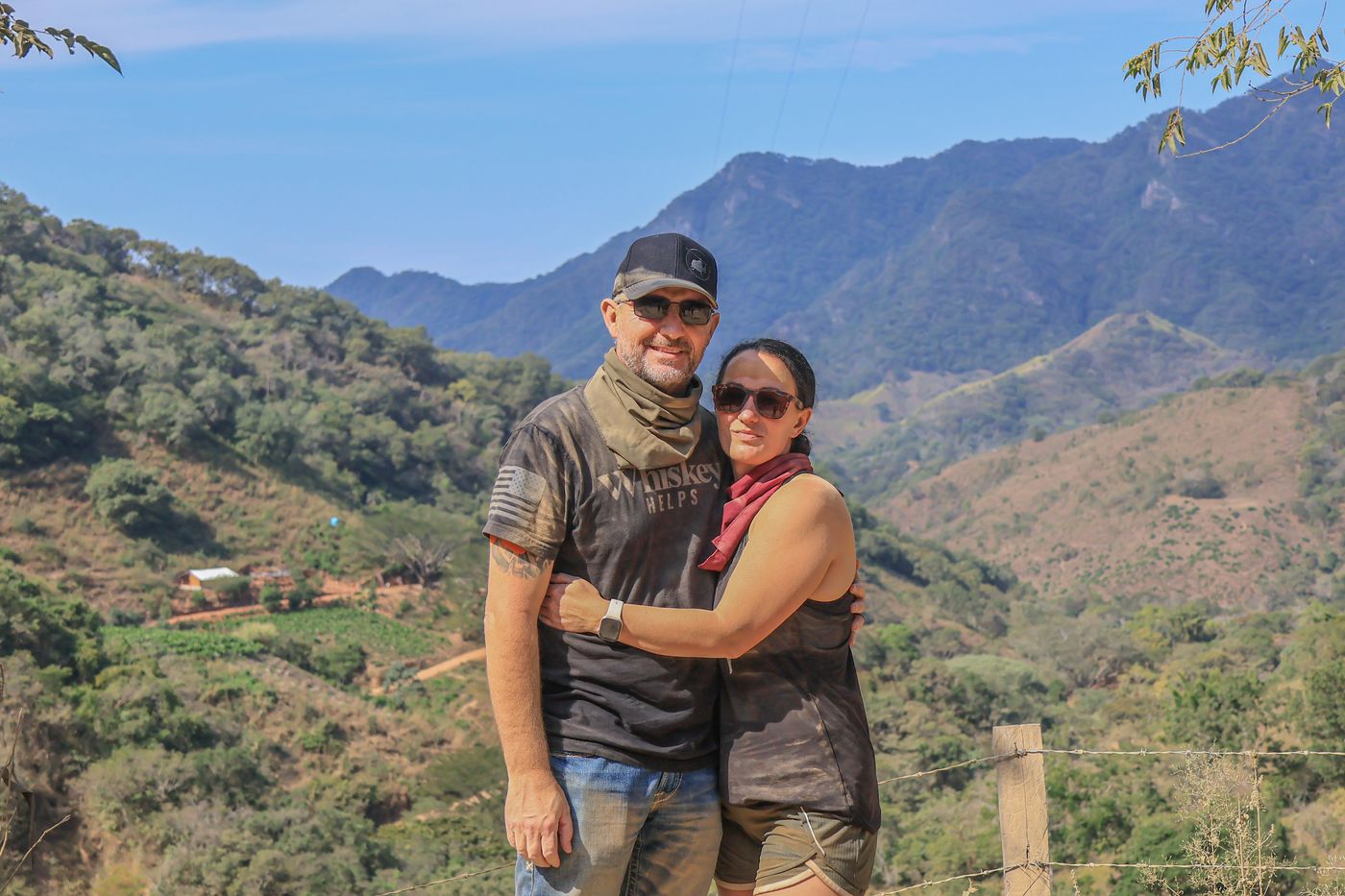 Couple enjoying a mountain landscape during an ATV and RZR tour in Puerto Vallarta.